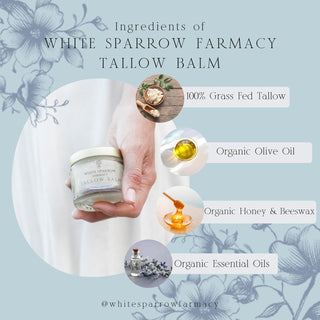 White Sparrow Farmacy Organic Grass Fed Tallow Balm