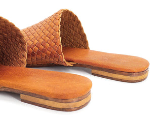 Braided Leather Slippers Handmade Babouche