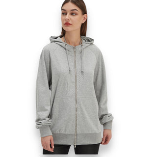 EMF Protection Silver Fiber infused Cotton Faraday Hoodie with Shielding Zipper Stronger Protect