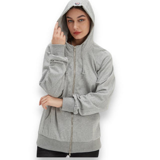 EMF Protection Silver Fiber infused Cotton Faraday Hoodie with Shielding Zipper Stronger Protect